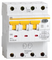 Автоматические выключатели дифференциального тока IEK АВДТ 34 C10 10мА